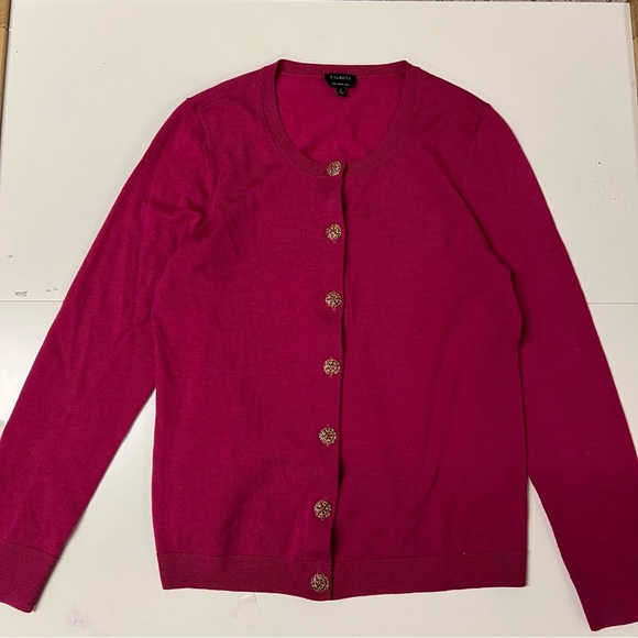 Talbots Sweaters - Talbots Pink Cardigan Sweater 100% merino wool size large